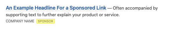 Sponsored Link sponsorship example